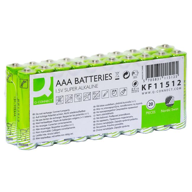 Batéria Q-CONNECT AAA Nordic Swan mikrotužková 20 ks