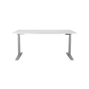 Výškovo nastaviteľný stôl BASIC, 2-motorový, 160x80 cm, podnož sivá + doska biela