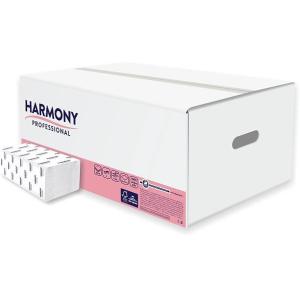 Papierové utierky Harmony skladané V-fold 2-vrstvové, celulóza, biele (20bal.)