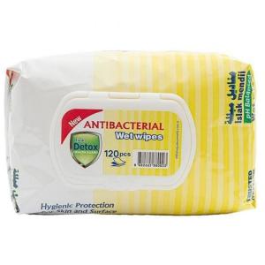 Antibakteriálne vlhčené obrúsky Fresh Detox Lemon na ruky a povrchy (120 ks)